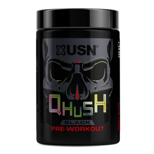 Qhush Black Blue Raspberry Pre Workout 220G Explosive Energy Drink