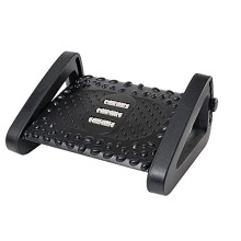 Footrest Under Desk with Massage Roller, Adjustable Angle 6 Different Height Ergonomic Foot Rest with Texture Foot Stool for Office & Home(Black)