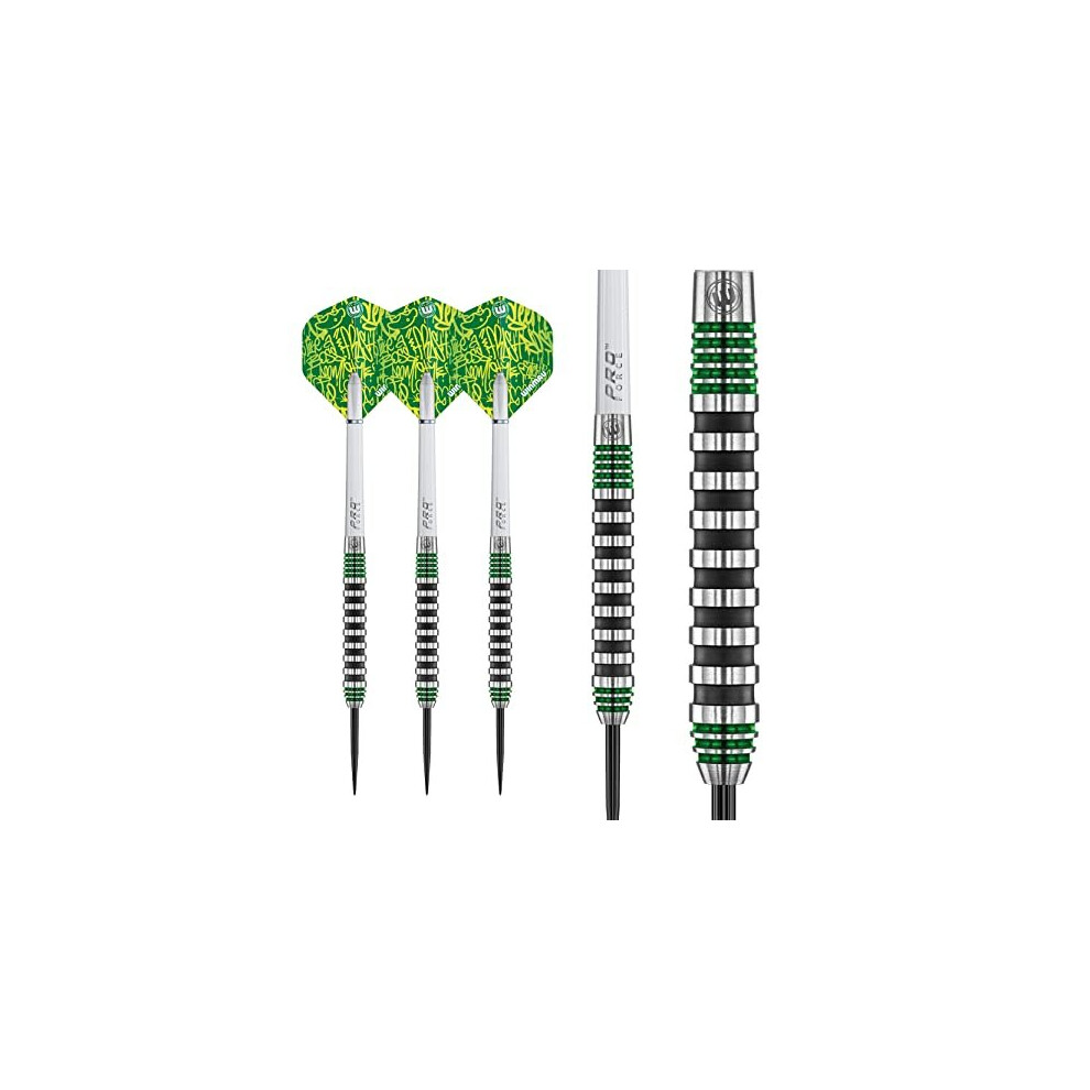 Advance 500 Series Tungsten Green 24 Gram Steeltip Darts Set with Flights and Shafts (Stems)