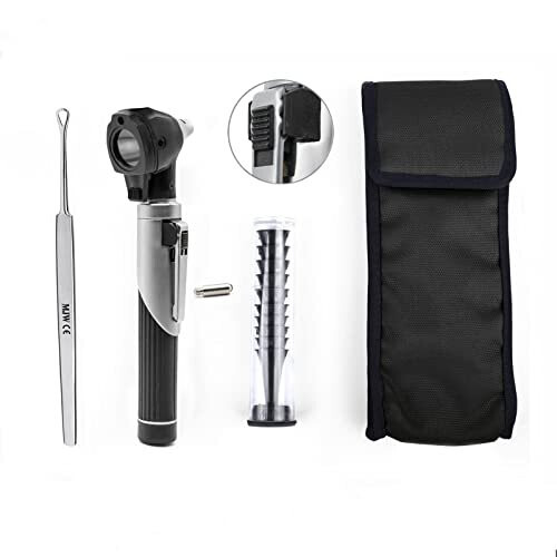 Fiber Optic Mini Otoscope Ear Healthy Tool for Home use with Extra Replaceable LED Light
