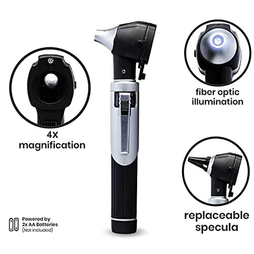 Fiber Optic Mini Otoscope Ear Healthy Tool for Home use with Extra Replaceable LED Light 1