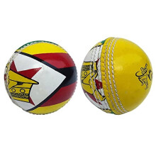 Hand Stitched 2 piece Leather Cricket Ball |Standard Size - 5.5 oz / 156 grams | Premium Quality Leather Flag Cricket Ball g | Fan Edition - Zimbabwe