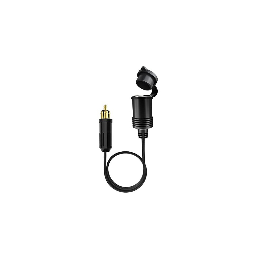 European Male Din Plug Cigarette Lighter Adapter Socket 30Cm Waterproof, 12V/24V Hella Din Powerlet Plug To Standard Cigarette Lighter Female 750739771794