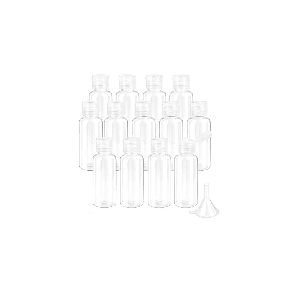 12 Packs Clear Travel Bottles Empty Plastic Travel Bottles Containers Refillable Transparent Flip Cap Bottles Small Air Flight Travel Bottle Set with