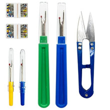 Seam Ripper and Thread Remover Kit-2 Big & 2 Small Sewing Stitch Thread Unpicker - 1 Sewing Trimming Scissor Nipper Tool for Thread Remove - 100 pcs