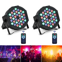 2PCS Stage Lights 36LED 72W Disco Light RGB DMX512 with Remote Control, Par Light 7 Modes Stage Lighting Effect DJ Lights for Party Bar Club Wedding