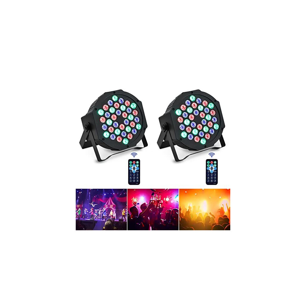 Aimkap 2Pcs Stage Lights 36Led 72W Disco Light Rgb Dmx512 With Remote Control, Par Light 7 Modes Stage Lighting Effect Dj Lights For Party Bar Club Wedding