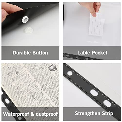 Plastic Punched Pockets A4 Plastic Wallets 12PCS Poly Pockets A4 Folder Wallets Punched Pockets Clear Stationary A4 Plastic Pockets Wallets A4 Plastic 2