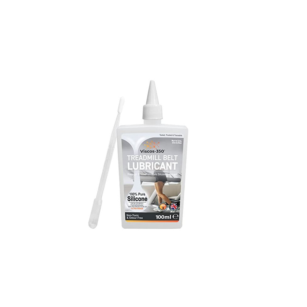 Premium Treadmill Lubricant Pure Silicone Oil 15cm Long Applicator Inc - Made in UK - 100ml