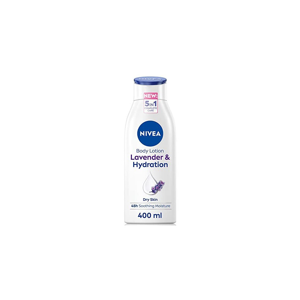 Lavender Body Lotion (400ml), NIVEA Moisturiser for Dry Skin with Natural Origin Oils and Lavender Scent, NIVEA Body Lotion for Smoother Skin