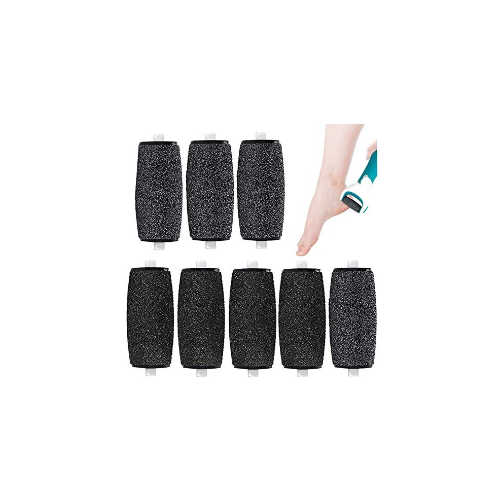 8PCS Replacement Rollers Heads Refills for Scholl Velvet Smooth Electric Foot File Roller Refills Pumice Stone for Feet Hard Skin Pedi Roller for