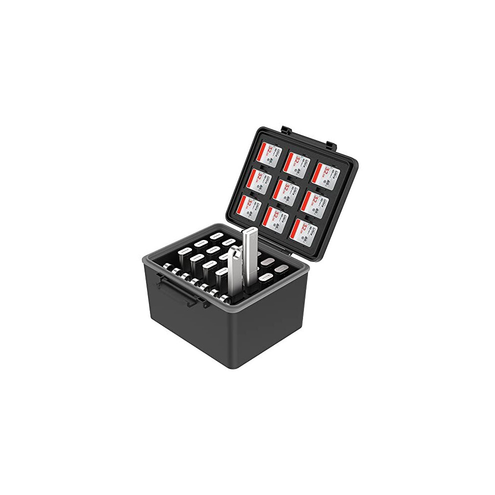 2In1 Usb Flash Drive Case & Memory Card Case Organizer For 25 Usb Flash Drives + 9 Sd + 18 Micro Sd - Sd Card Holder Usb Memory Stick Storage Case 6931998502754
