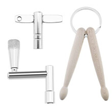 Set with 3Pcs Drum Kit Drum Tuning Key Continuous Motion Speed Key Drumstick Keychain Drum Wrench Tool for Drums Snare Drums Bass Drums
