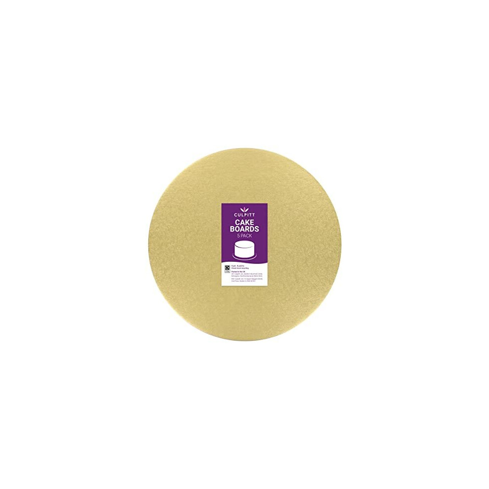 10" Double Thickness Cake Card, Pale Gold Boards, Cut Edge, 3mm Thick, 5 Pack - 10 Inch, 90276