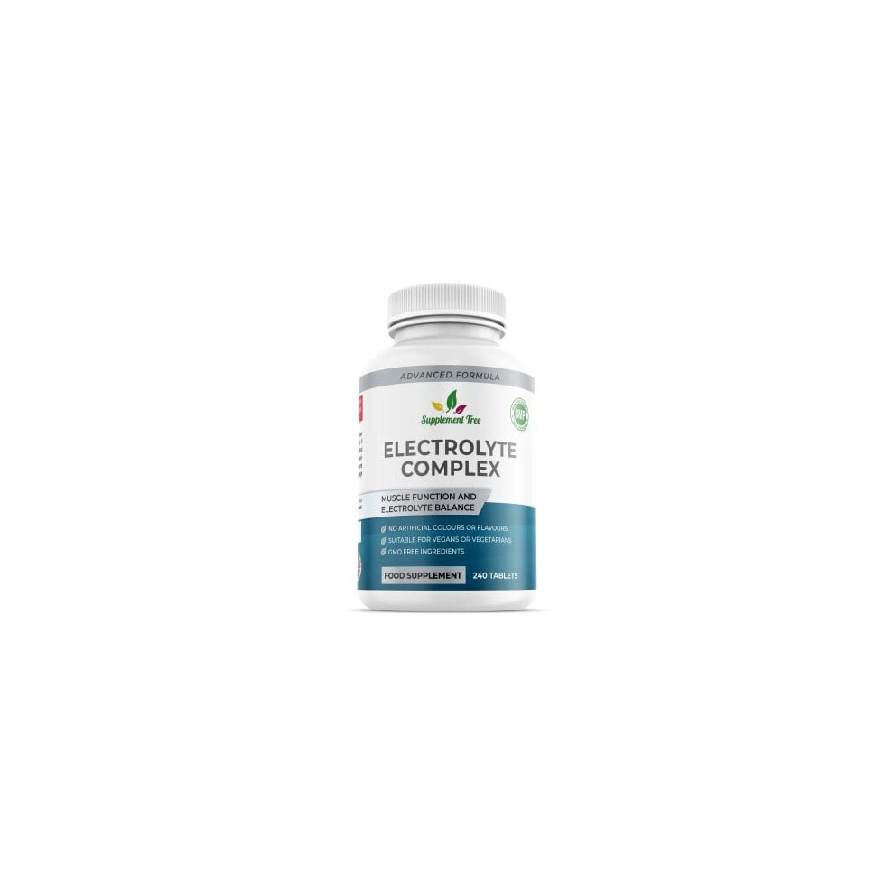 Electrolytes Complex | 240 Vegan Tablets | Electrolyte Pills with Potassium, Calcium, Magnesium & More | Keto Diet, Hydration Recovery & Salt
