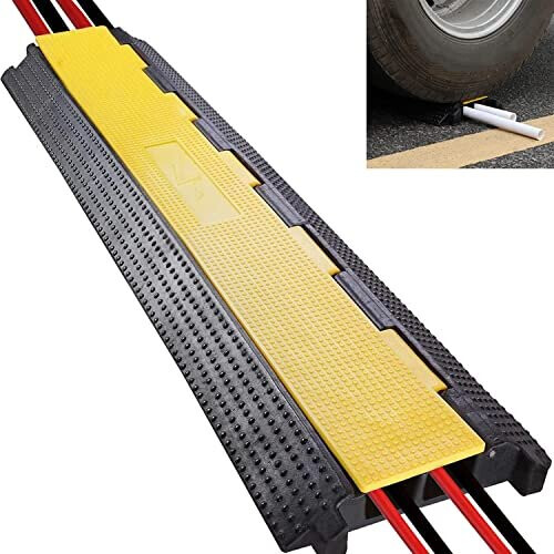 2 Channel Floor Cable Protector Cord Cover 11000Lbs Load Capacity with