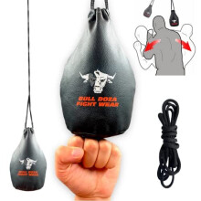 Slip Dodge Reaction Bag - Fist Width - 1kg When Filled - 2 Meter Hanging Rope Included - Boxing Punch Bag MMA - Black - No.1 Defence Bag (Not For