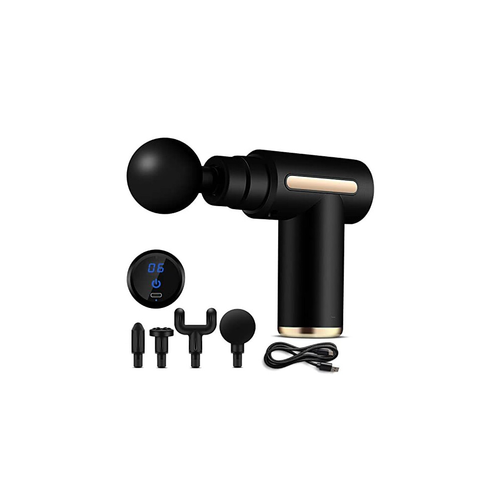 Cuqoo Powerful Muscle Massage Gun Deep Tissue Massager With 4 Attachments Â Handheld Massager With 1800Mah Battery, Upgraded Motor | Perfect For Muscle