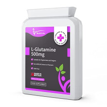 L-Glutamine 90 x 500mg Capsules (Not Tablets) 100% Pure Amino Acid – No Fillers or Binders – High Strength Premium Supplement – Suitable for