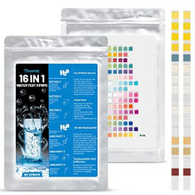 50-Pack 16-in-1 Water Test Strips for Drinking Water - Measure Water Hardness, Free Chlorine, Iron, Copper, Lead, Nitrate Content and More