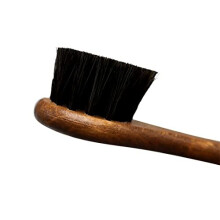 Premium Quality Horse Hair Dauber Application Shoe Brush, 100% Horsehair, Shine Buff Polish Leather Shoes & Footwear [150mm x 41mm x 11mm] (Black