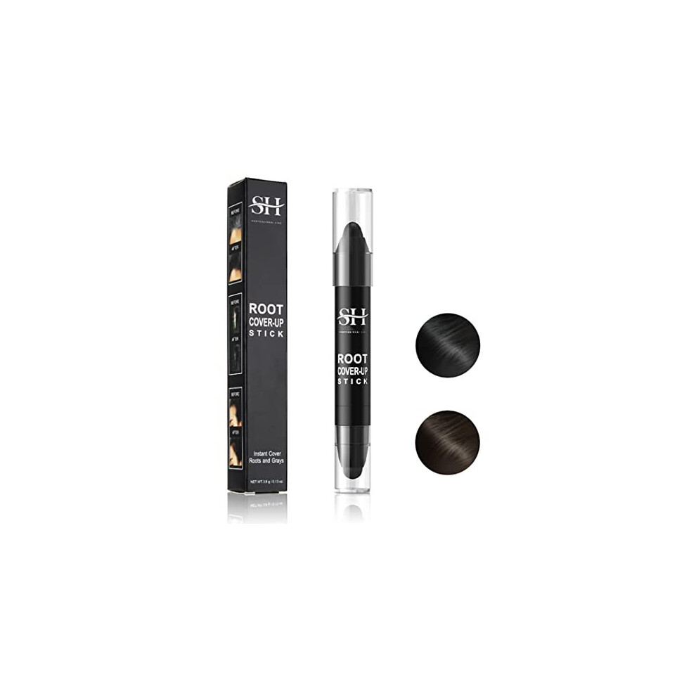 Gowwim Root Touch Up Dark Brown Quick Stick Instant Concealer For Roots And Grays (Black)