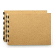 2 Pack Sketch Books A4 Landscape Spiral Bound Hardback Sketch Pad - 100 Pages (50 Sheets) White Cartridge Paper