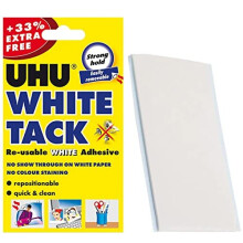 UHU WHITE TACK | Original REUSABLE Sticky Adhesive | Multi-Purpose | Repositionable | HOME SCHOOL OFFICE (1 x PACK (SAMPLE) UHU - WHITE TACK)