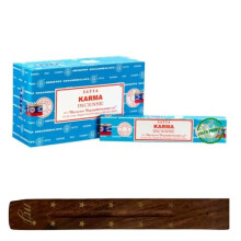 Original Satya Nag Champa Karma Incense Sticks | with M&J incense sticks holder | Full Box | for Aromatherapy, Spa, Yoga, Weddings, Meditation,