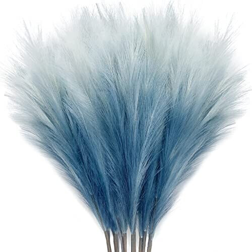 8Pcs 3FT Colorful Faux Pampas Grass, Fake Artificial Pampass Grass Decor, Filler Tall Pampas Grass Reed Fluffy Stems Plant for Home Boho Living Room
