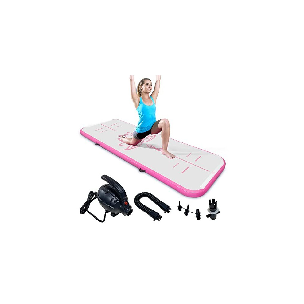 3M Inflatable Gymnastics Mat Tumbling Mat With Electric Air Pump 10cm Thick Air Floor Practice Gymnastics Workout Mat Practice for Home Use Gym Yoga