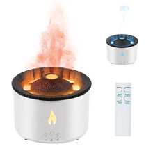 Volcano Humidifier with Jellyfish Mist, Flame Diffuser for Bedroom with Flame Night Light & Remote Control for Bedroom