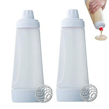 Hand Batter Dispenser Pancake Batter Mix Bottle Bottle Dispenser Stainless Steel Stirring Ball Cupcake Pancake Crepe Batter, Practical Home Kitchen