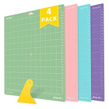 Cutting Mats for Cricut - Lya Vinyl 4 Pack Variety Cutting Mats 12x12, Cutting Mats for Cricut Vinyl(StandardGrip, LightGrip, StrongGrip, FabricGrip)