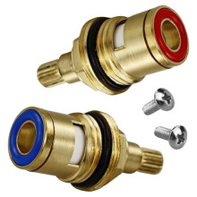 2 Sets Replacement Ceramic Tap Cartridge 1/4 Turn 20 Spline,Tap Glands Seals Repair Kit,Tap Valve for Shower Bathroom Taps with Washers,Solid Brass