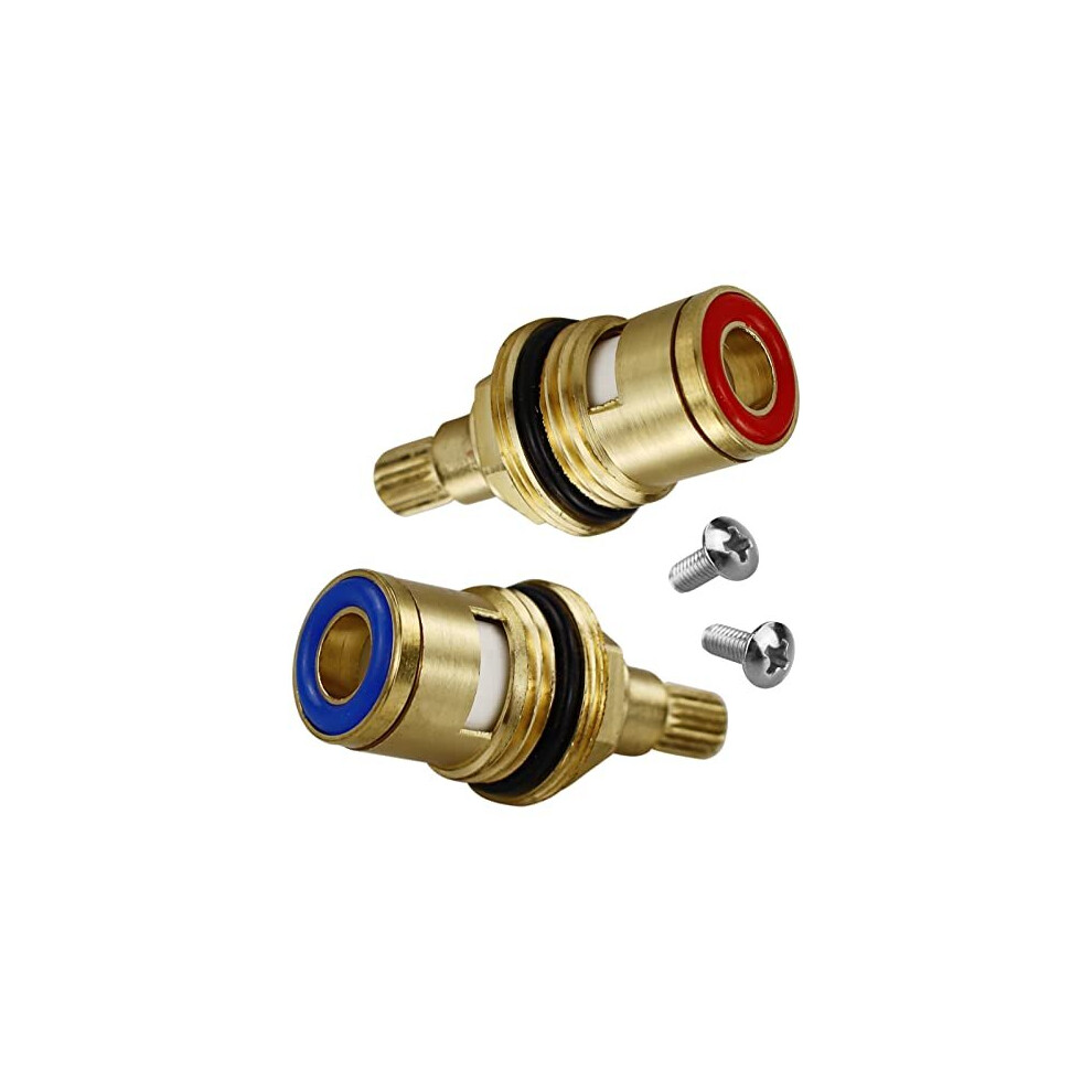 2 Sets Replacement Ceramic Tap Cartridge 1/4 Turn 20 Spline,Tap Glands Seals Repair Kit,Tap Valve for Shower Bathroom Taps with Washers,Solid Brass