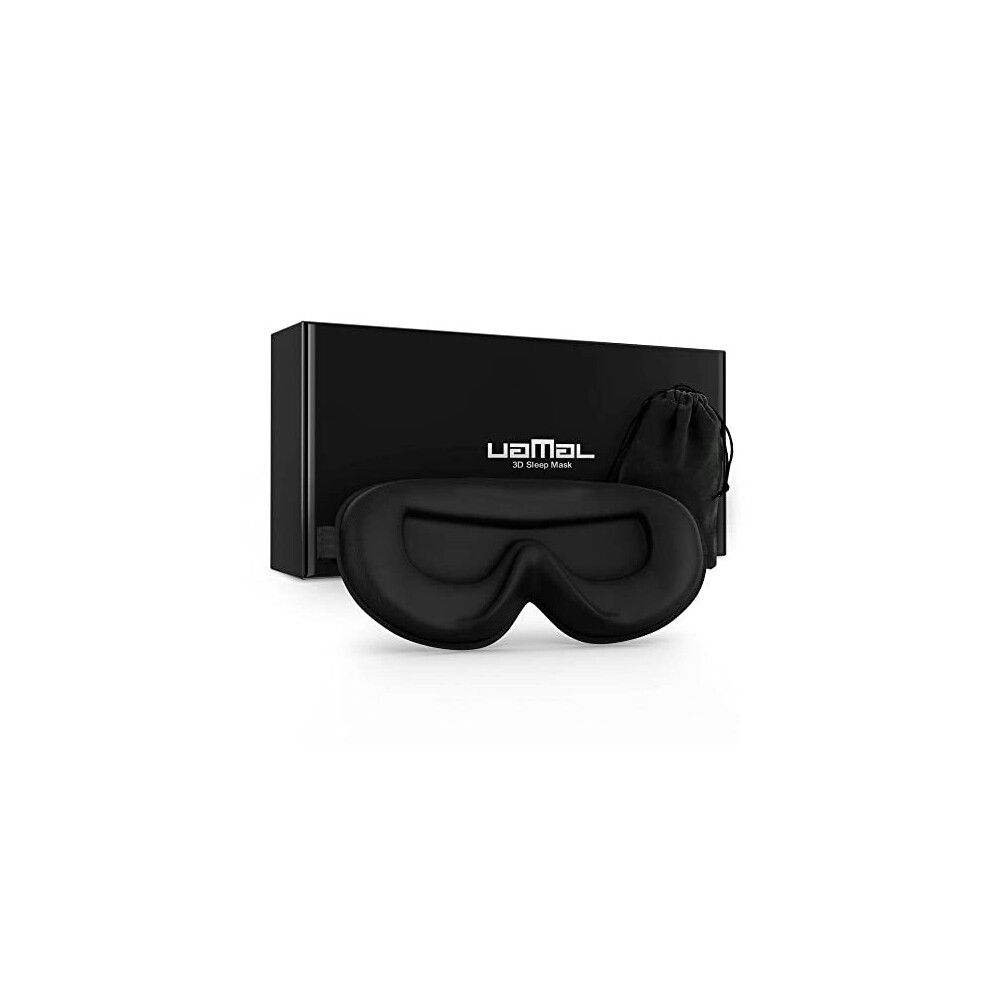 Uamal Sleep Mask, Eye Mask,100% Blackout Sleep Masks For Women & Men, Eye Mask For Sleeping, 3D Eye Mask, Zero Pressure Sleeping Mask With Adjustable Straps