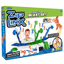 | ZipLinx - Triple Tower Blast Set: high-flying chain-reaction fun! | Jumping Domino Action | Domino and Tile Games | Ages 6+