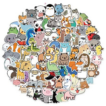 100 PCS Cute Animal Stickers,Colorful Animal Waterproof Stickers,Vinyl Cute Aesthetic Stickers for Water Bottle,Laptop,Phone,Skateboard Stickers for