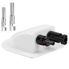 Solar Double Cable Entry Gland with Photovoltaic Connector Male and Female Plug Waterproof ABS Solar Plate Bracket Curved Dual Cables Connectors Box