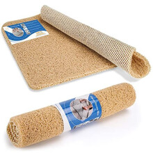 Soft Shower Mat non slip anti mould 60 x 40 cm - Beige Loofah style PVC Non slip shower mat for inside shower - Washable and Quick Drying anti slip