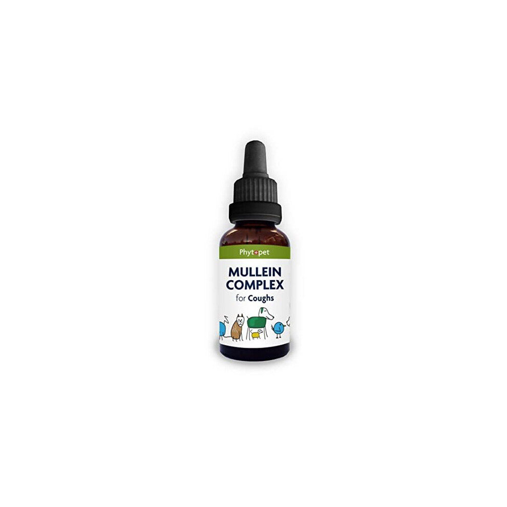Phytopet Mullien Complex | 100% Natural Herbal Remedy | Chesty Coughs And All Round Support For The Lungs | For Dogs, Cats, Horses, Birds, Pets | 30Ml