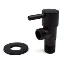 Xcel Home Black Isolation Stop Valve for Douche | On/Off Muslim Shattaf Plated Tap | Toilet Bidet Spray Single Lever Angle Switch | 1/2" BSP