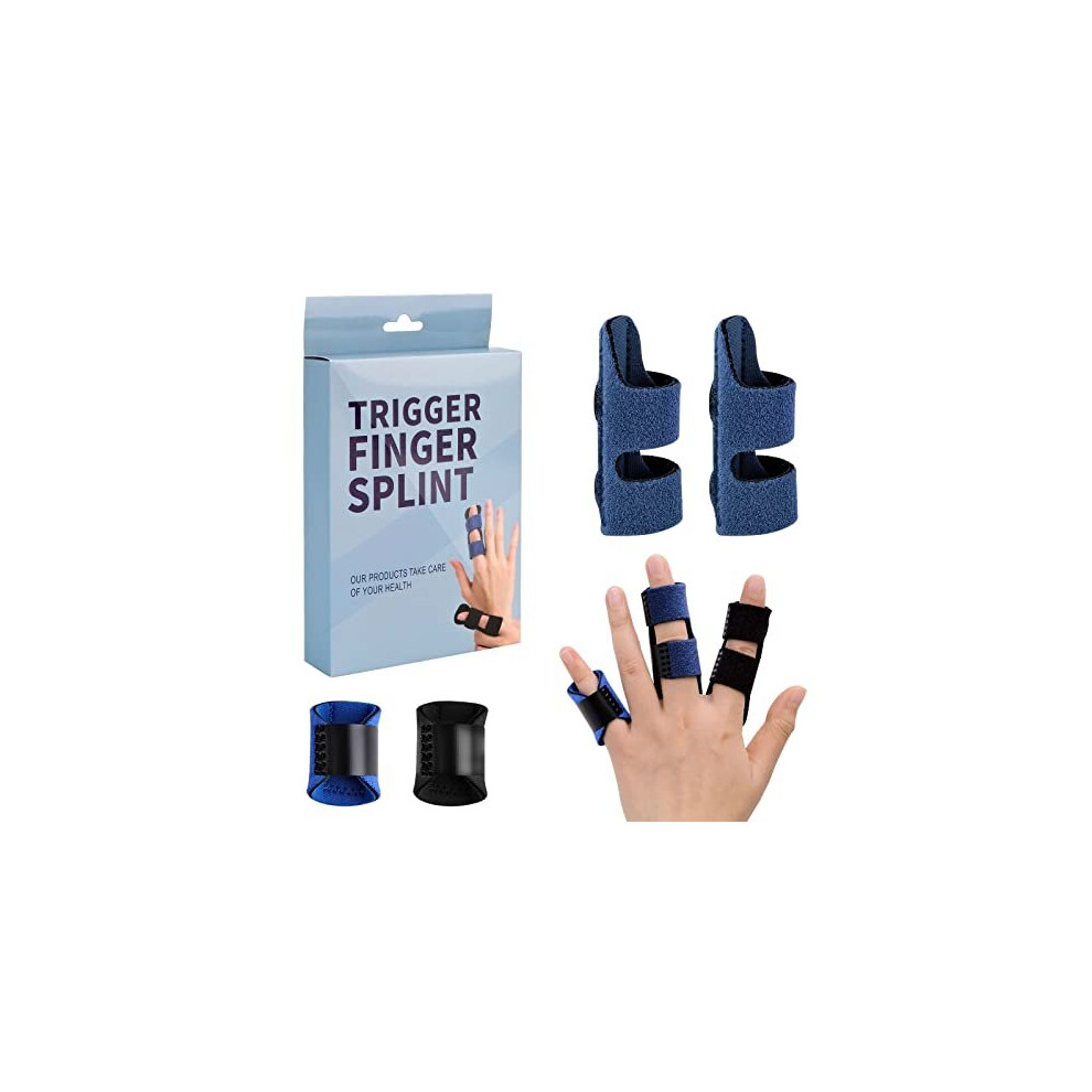 Wlecrtl 4 Pcs Finger Splints Finger Straightening Brace Finger Extension Splint Finger Stabilizer With Adjustable Fixing Belt For Arthritis Finger Trigger