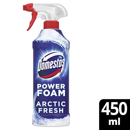 Domestos Power Foam Arctic Fresh bleach-free toilet & bathroom cleaner upside down spray - Eliminates 99.99%* of germs - 6 x 450 ml 1
