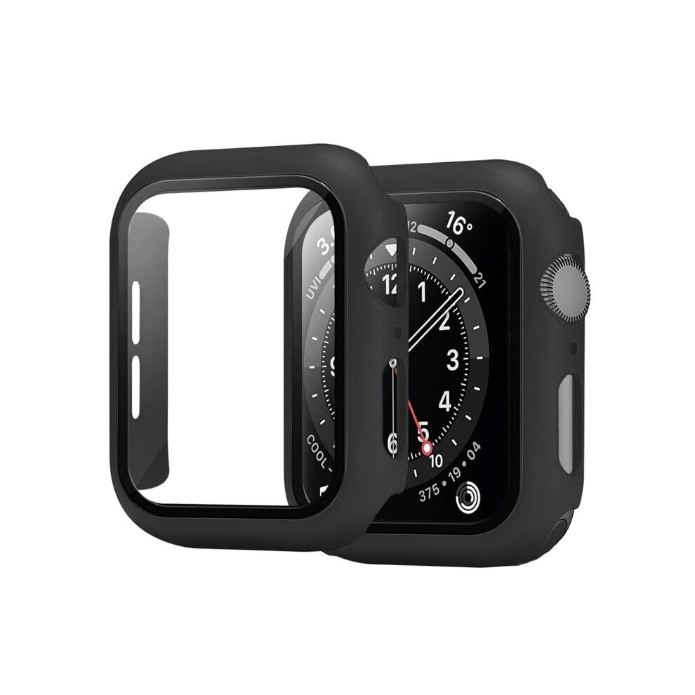 [2 Pack] Apple Watch Screen Protector 44MM Apple Watch Case Series 6 5 4 SE Apple Watch Cover Shockproof Protection Black iWatch Case [Black]