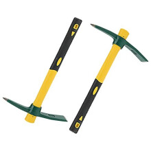 2PCS 15 Inch Pick Mattock, 1.5 Lb Pick Mattock Hoe with Handle, Garden Mattock for Gardening, Planting Camping, Weeding