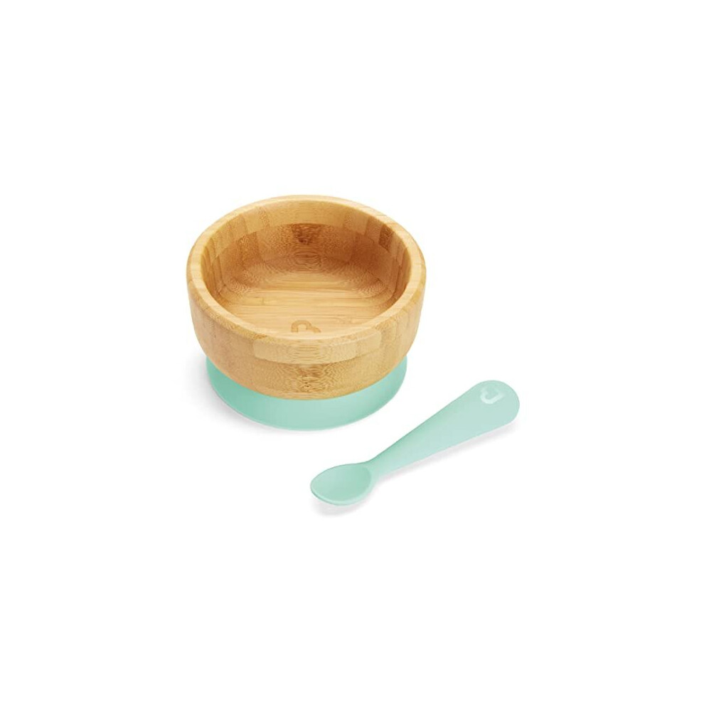 Bambou Baby Bowl, Bamboo Bowl for Weaning, Baby Suction Bowl & Spoon Set, for Babies & Toddlers 6 Months & Over, BPA Free Weaning Set for Babies &