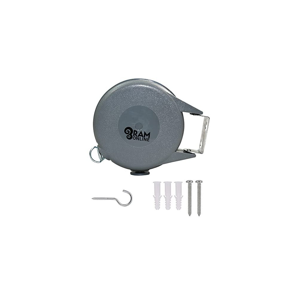 Ram Heavy Duty Outdoor Retractable Clothes Line Laundry Drying Washing LineClothes Line 15M