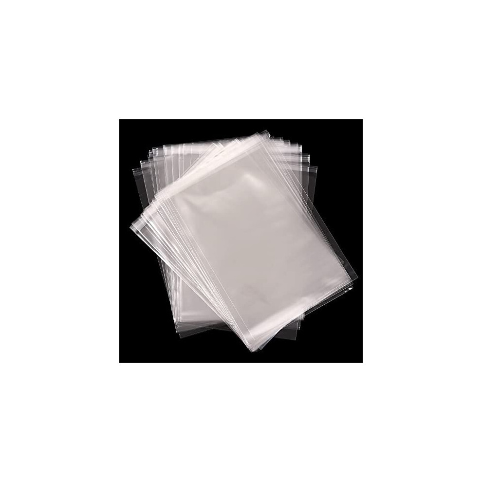 Leuoso A4 Clear Self-Adhesive Bags, 100 Pack, 22X30cm Self Sealing Cellophane Display Bags/Sealable Bags, Food Safe, A4 Cello Bags Opp For